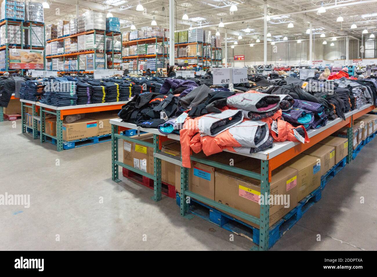 The clothing department in a Costco wholesale retailer Stock Photo