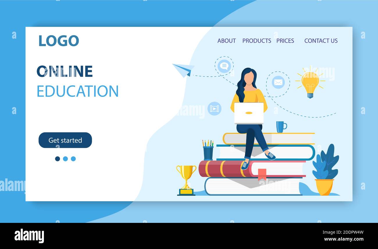 Online education landing page Stock Vector Image & Art - Alamy
