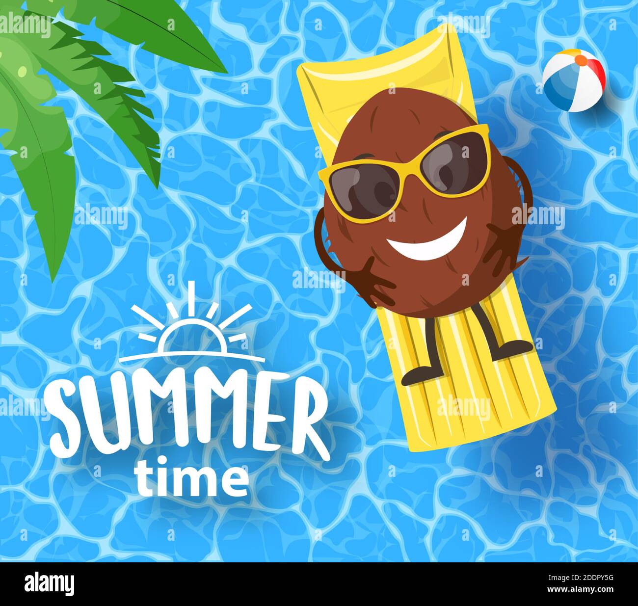 Happy water mattress cartoon Stock Vector Images - Alamy