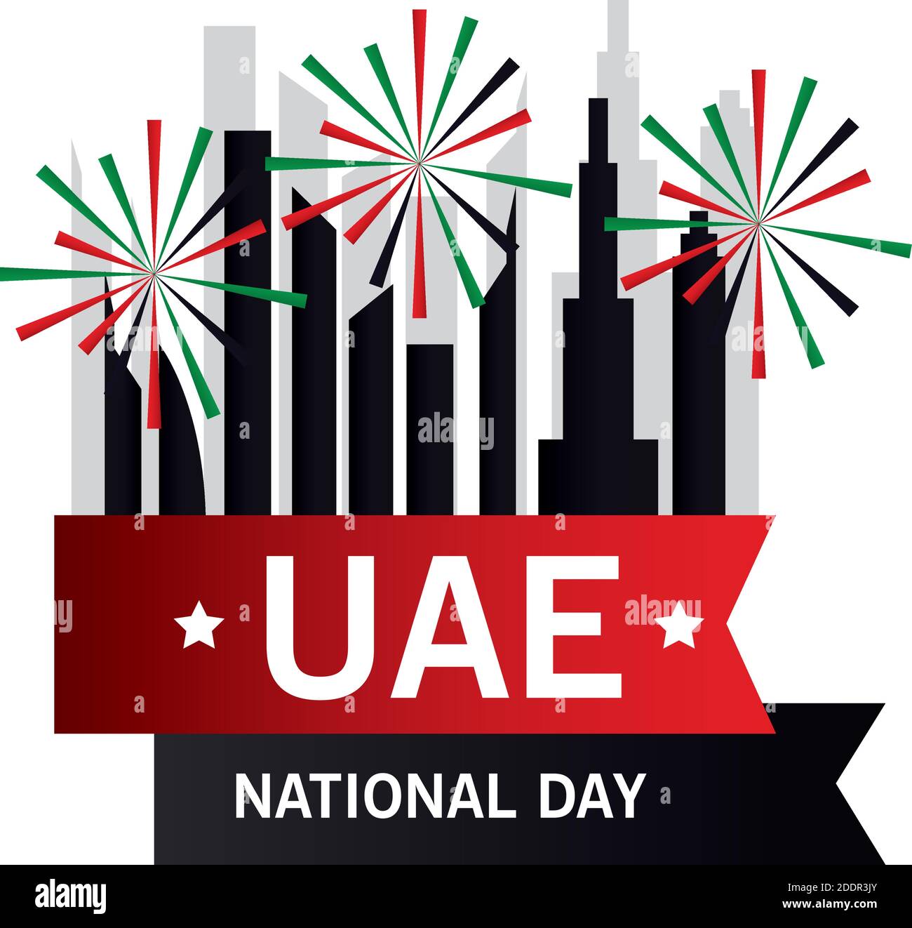 Uae national day with city buildings vector design Stock Vector Image