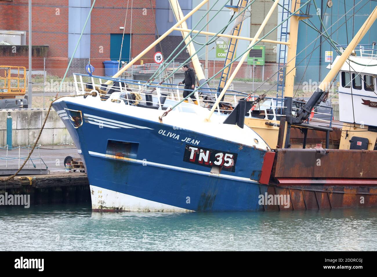 File Photo dated 26 November 2020 Two men have been arrested on suspicion of modern-day slavery charges after five people were recovered from the Olivia Jean on 4th November 2020 Police were called to Shoreham Harbour after concerns were raised for the welfare of five men aboard the vessel. An investigation into this incident has now been launched and two men have been arrested in connection with slavery offences. Stock Photo
