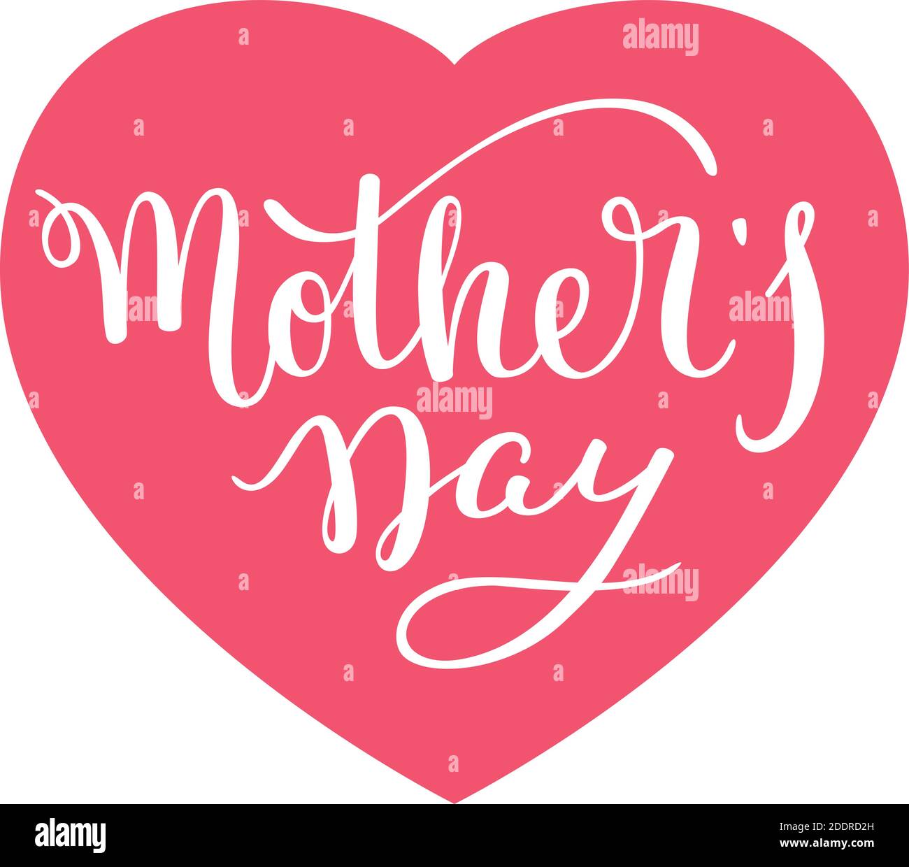 Hand lettering Mother's Day with hearts. Template greeting card, poster ...