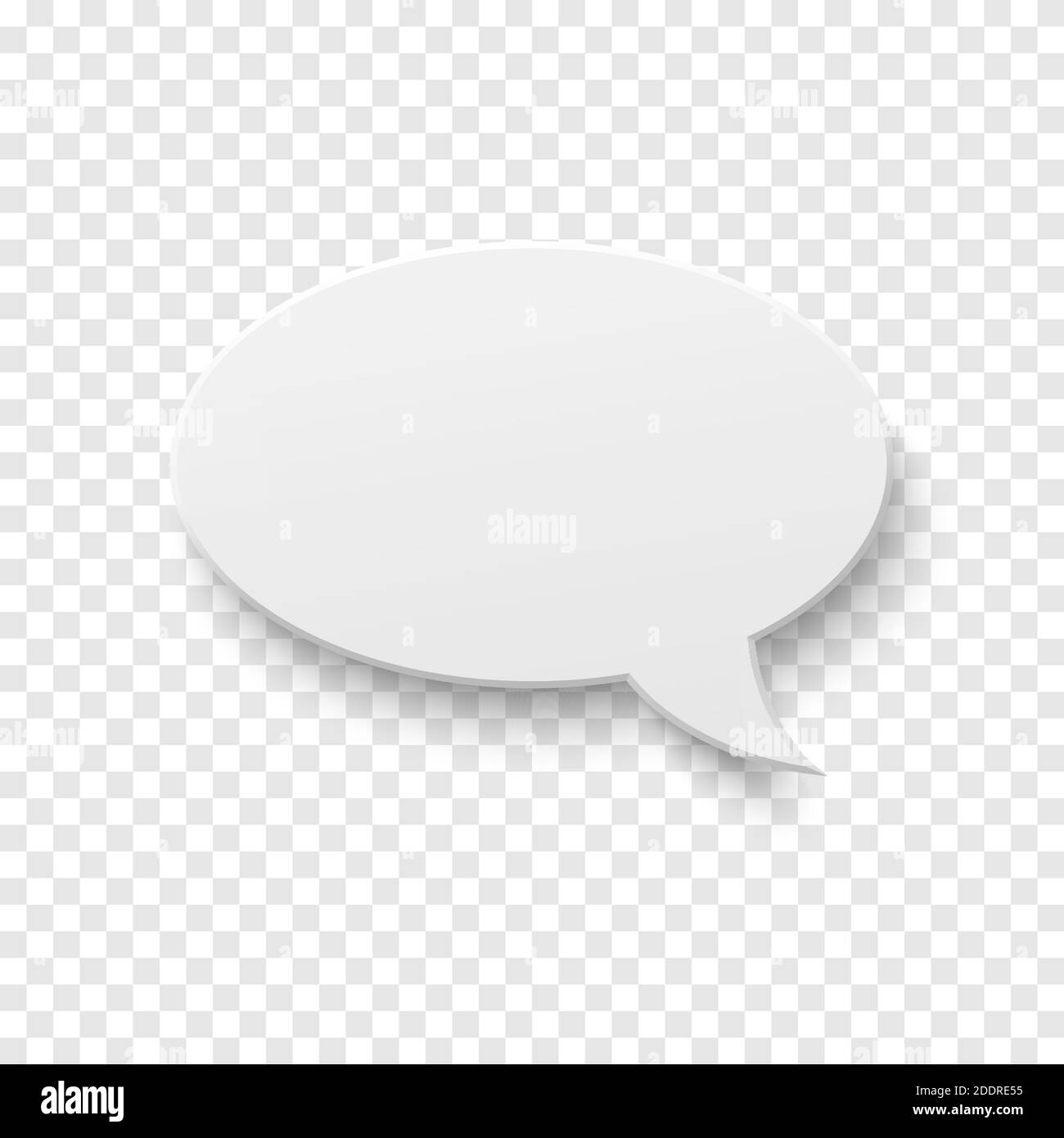 Vector white blank paper speech bubble on transparent background ...