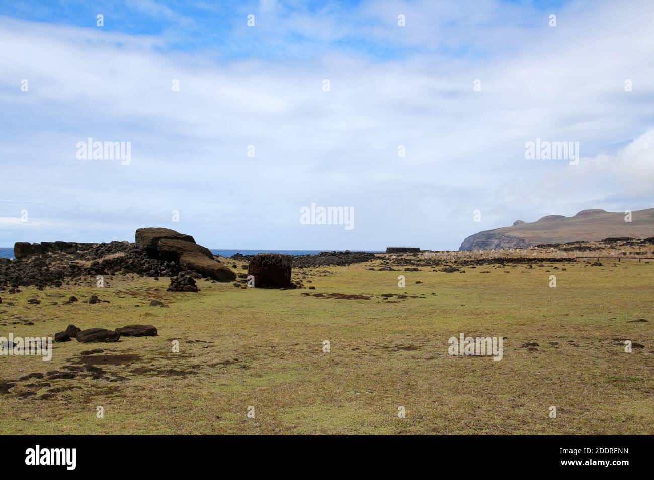 Ahu Te Poti Kura the Moai on Easter Island Stock Photo