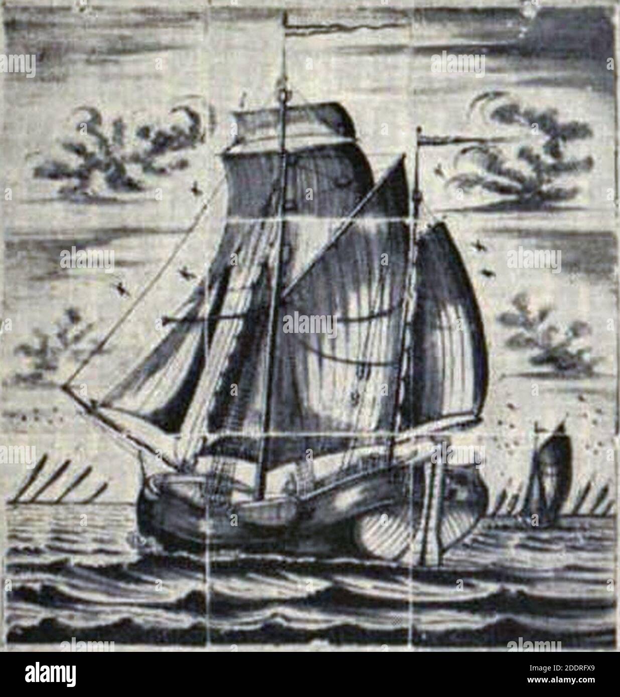 Kofschip door Meindert Jans Vogelzang circa 1795. Stock Photo