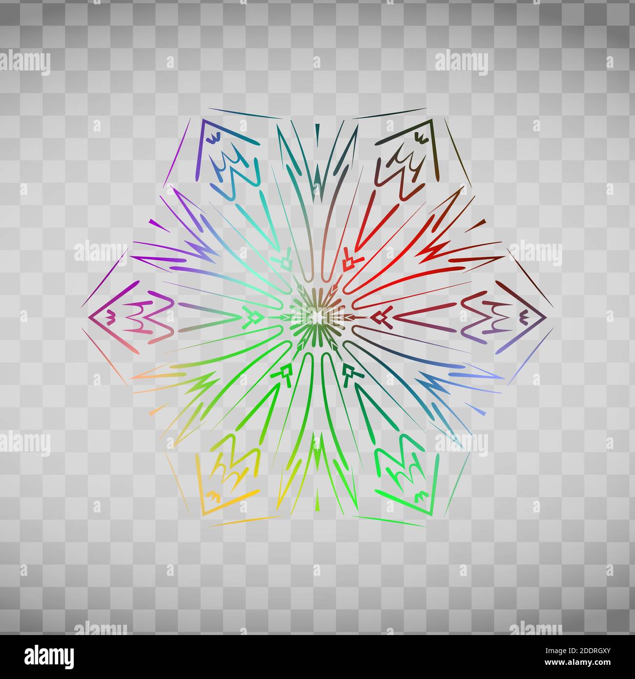 Vector, Abstract gradient Mandala on transparent background. Decorative ...