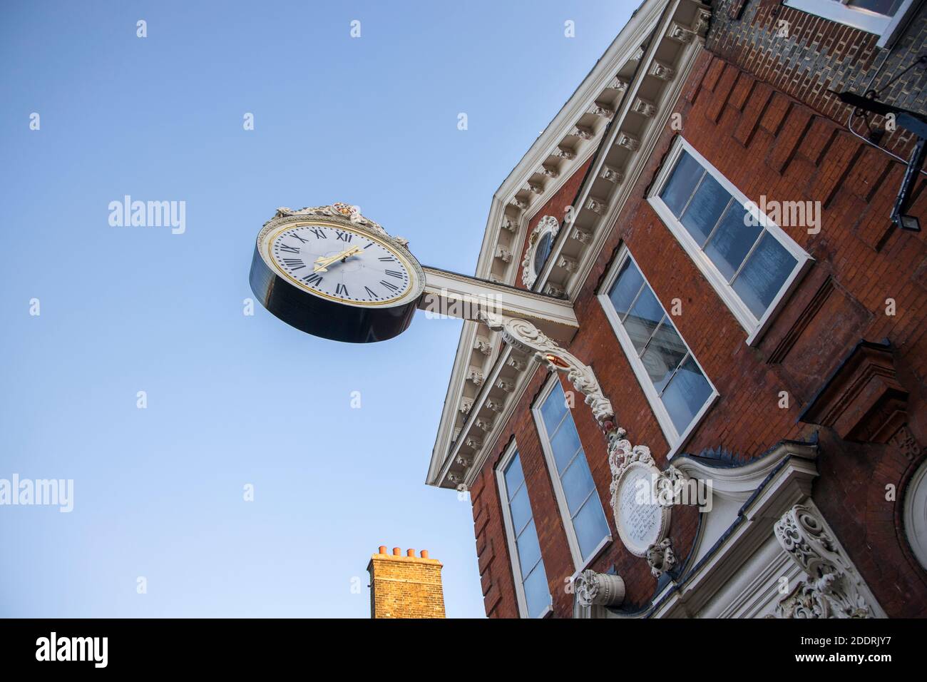 the old corn exchange clock in rochester kent Stock Photo Alamy