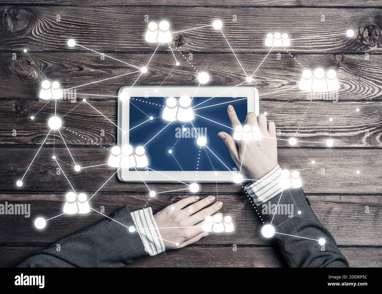 Concept of social communication and networking with social connection ...