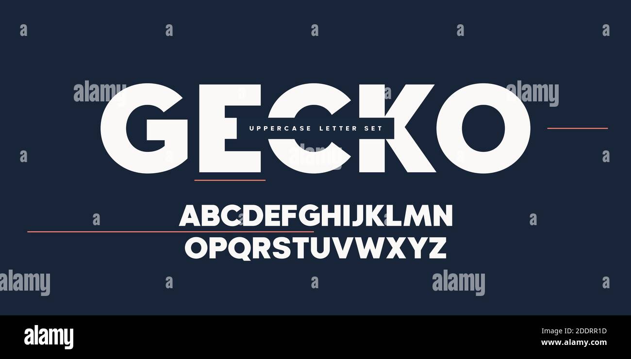 Vector sans serif uppercase letter set, alphabet, typography Stock Vector