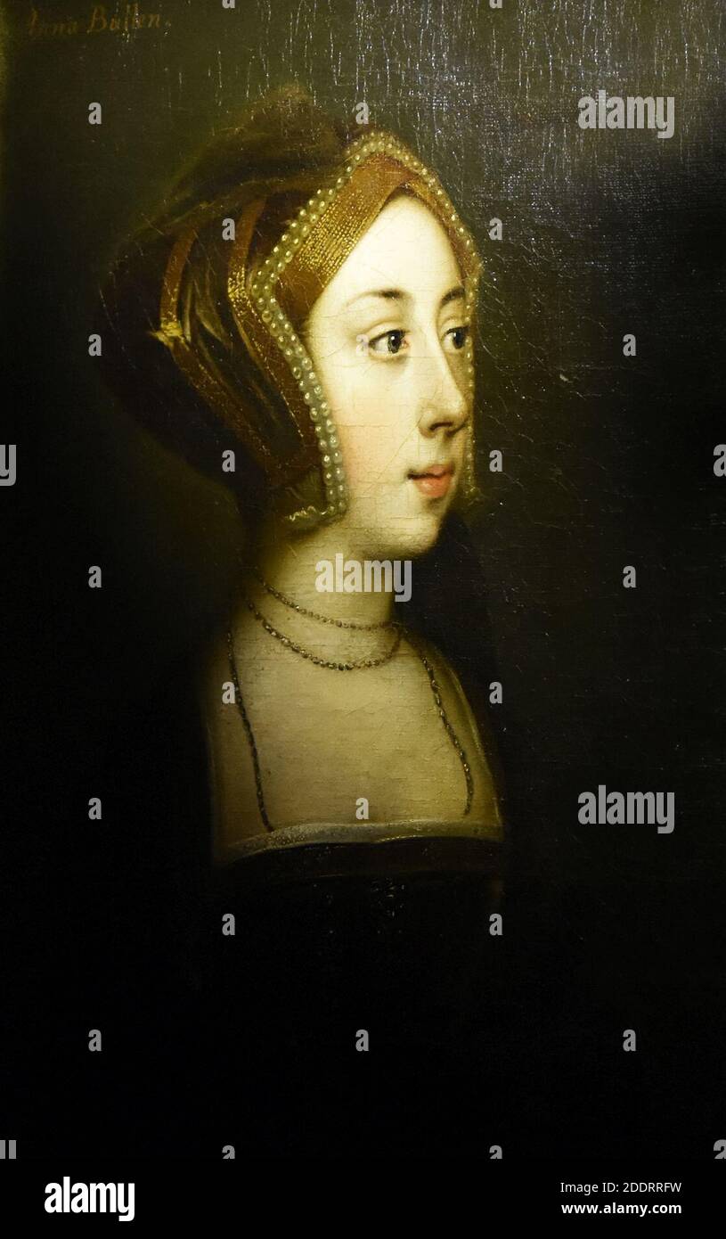 Kopie naar Hans Holbein de Jonge (1497of98-1543) - Anne Bullen (Anne Boleyn) - Hever Castle 8-05-2017 11-48-55. Stock Photo
