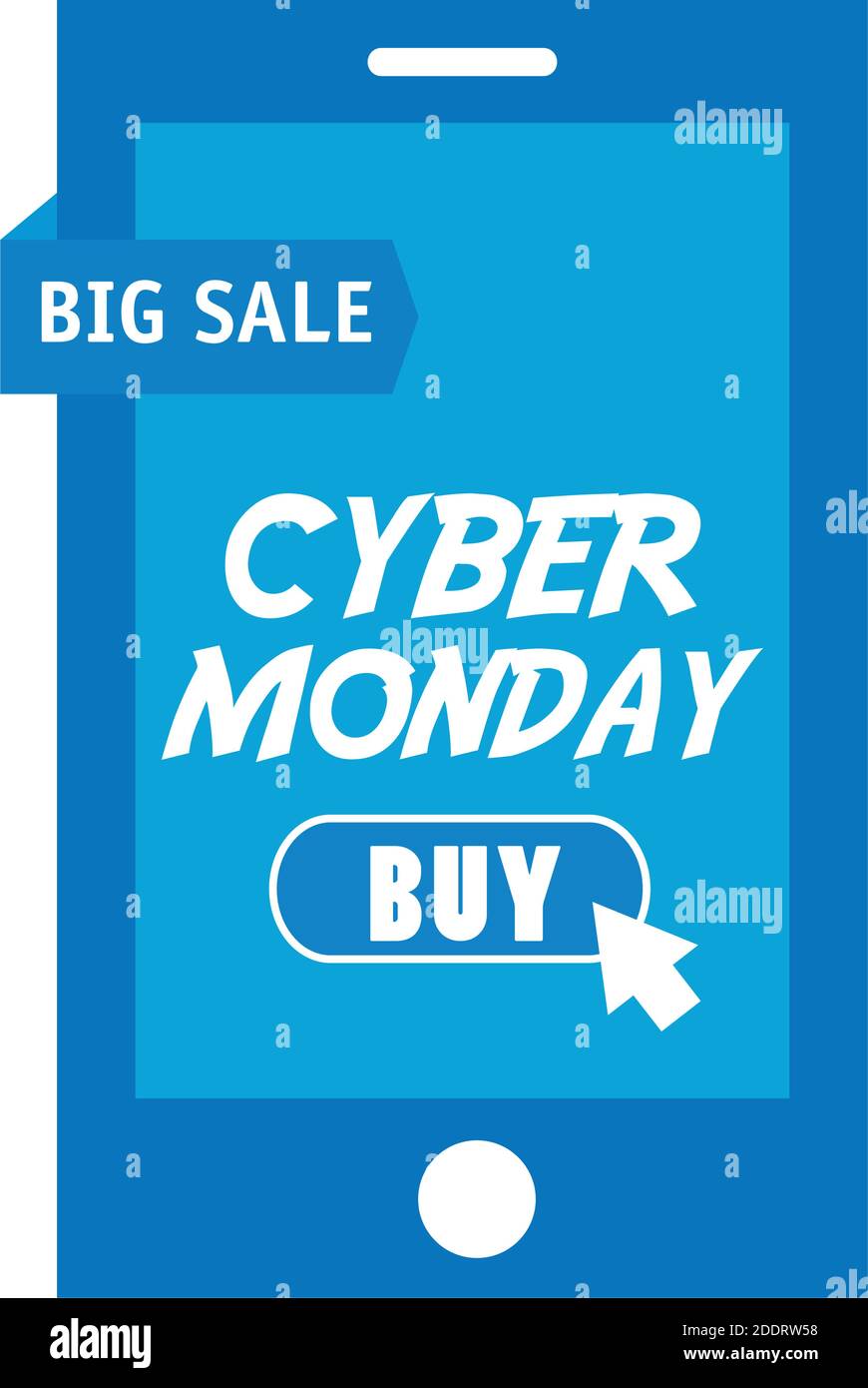 cyber monday lettering in smartphone and mouse arrow Stock Vector
