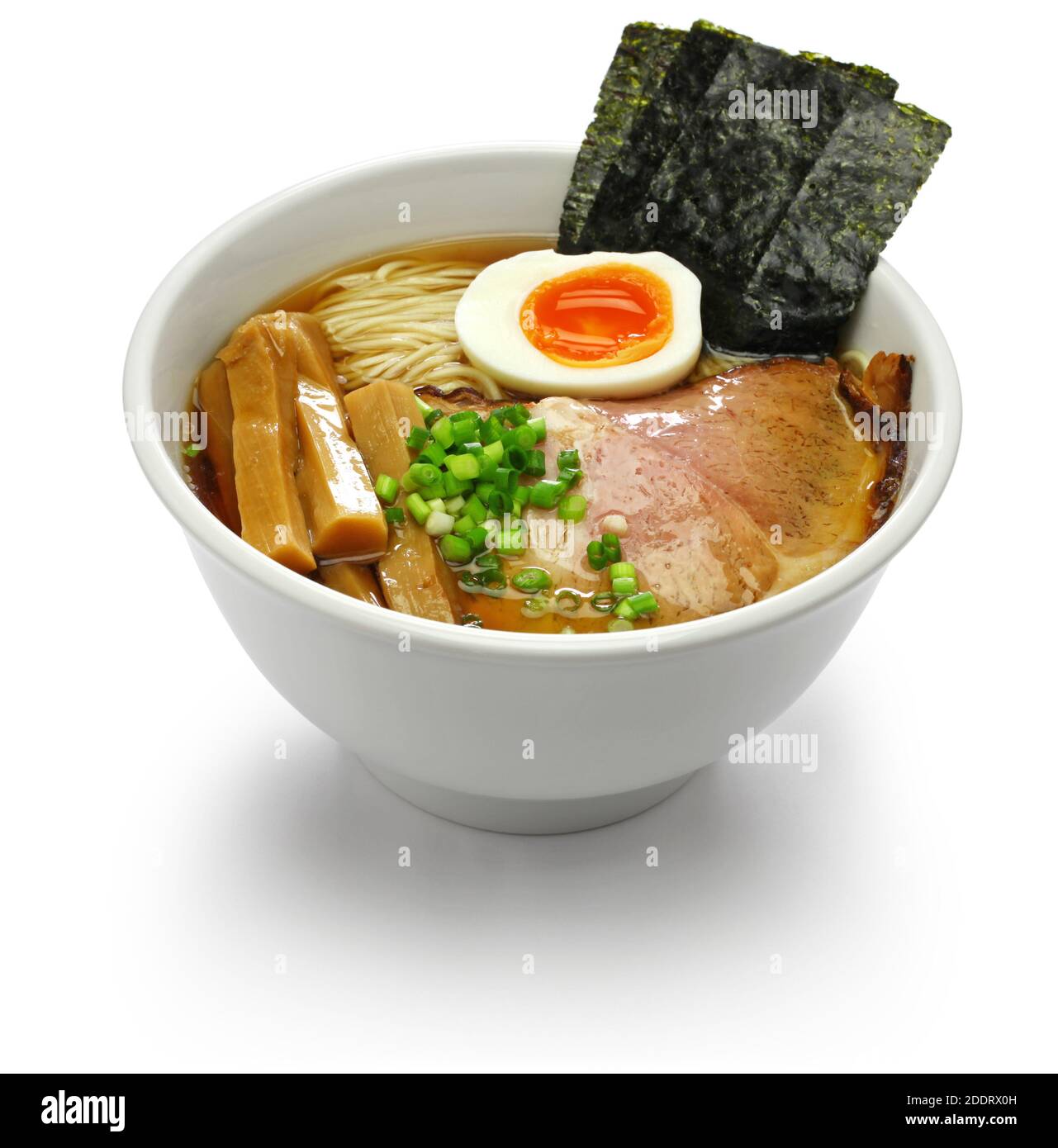 soy sauce ramen noodles soup, japanese food Stock Photo