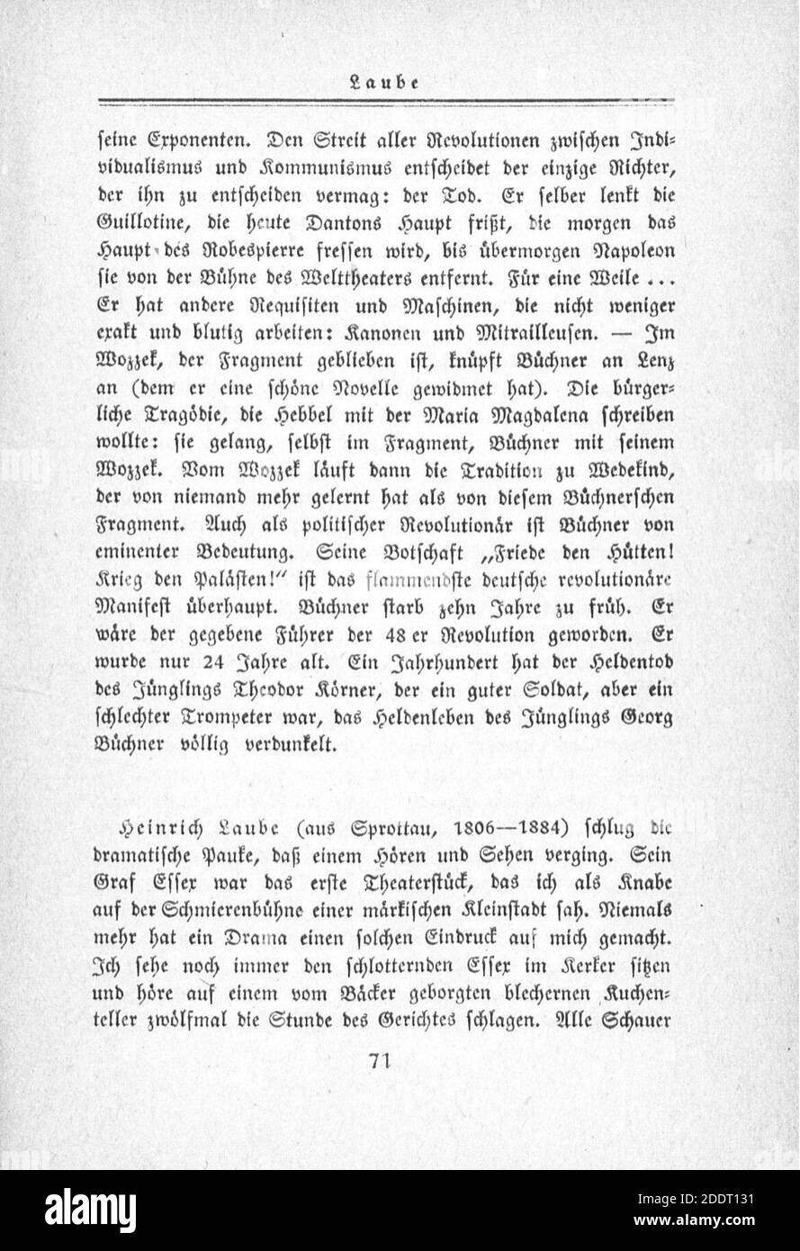 Klabund Deutsche Literaturgeschichte in einer Stunde 071. Stock Photo