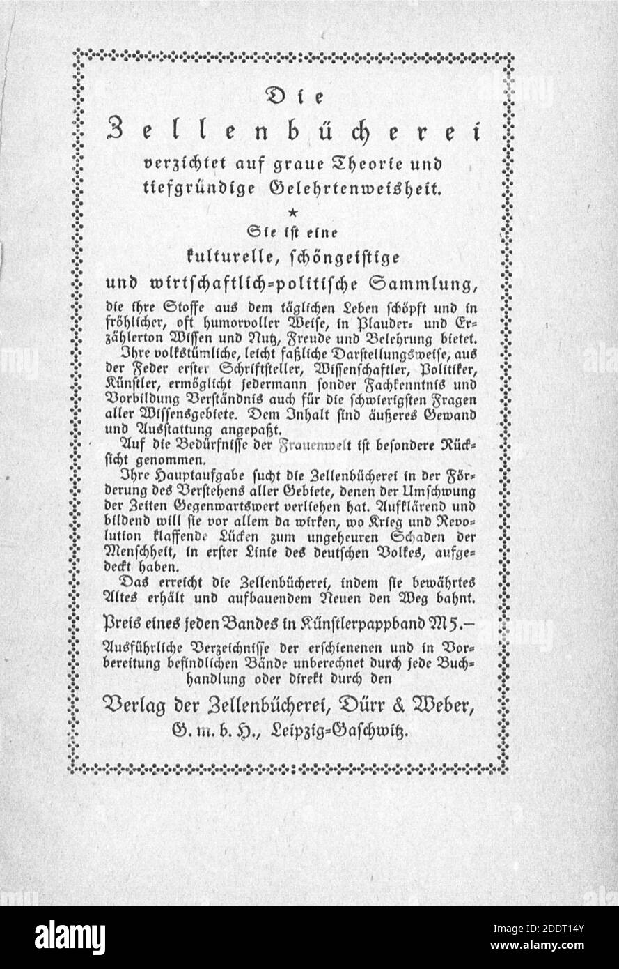 Klabund Deutsche Literaturgeschichte in einer Stunde 097. Stock Photo