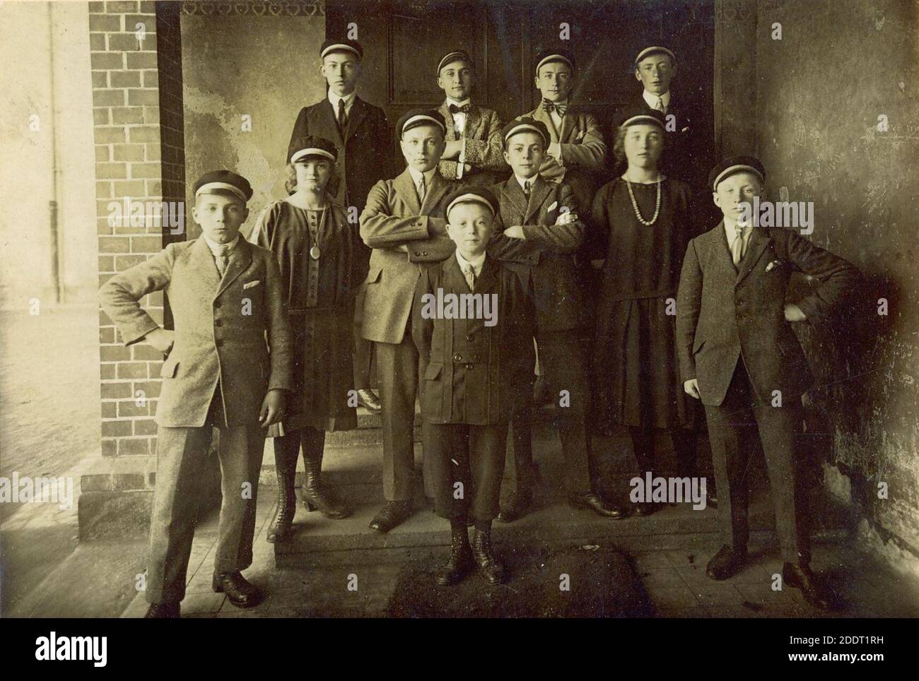 Klassenfotoeiner hessischen Oberschule 1920er Jahre. Stock Photo