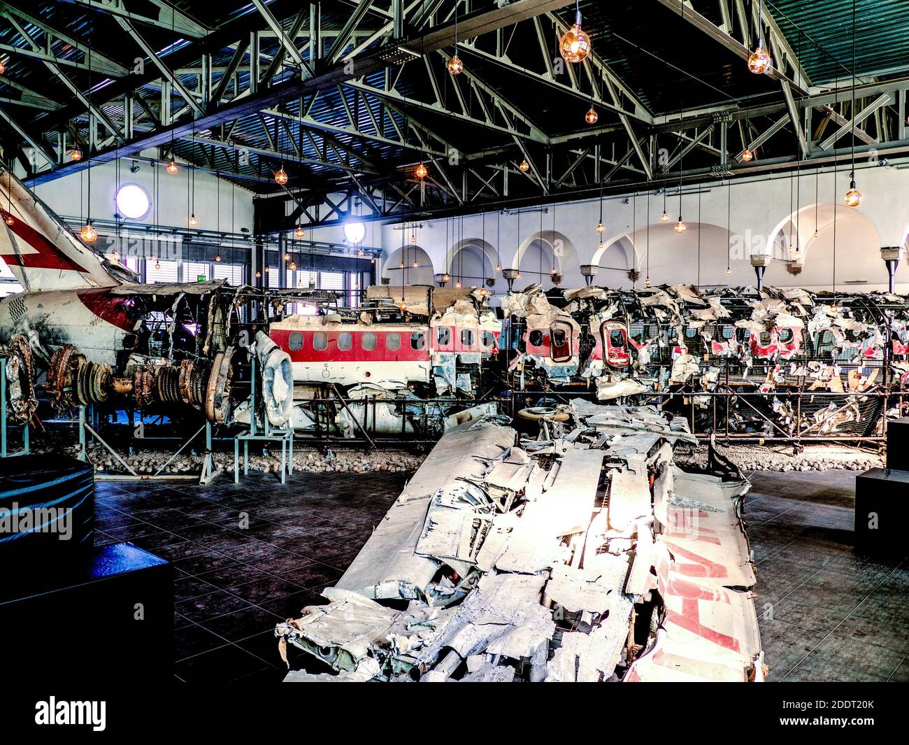 Museum for the Memory of Ustica in Bologna which houses the wreck of the DC9 plane shot down on June 27, 1980. Italy Stock Photo