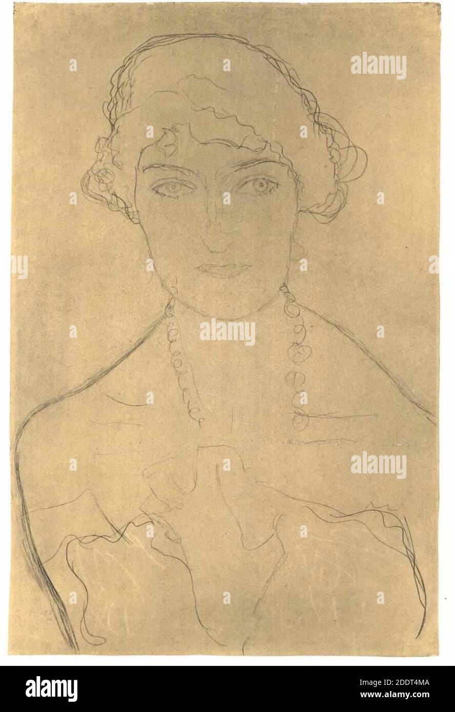 Klimt - Brustbild von vorne mit Halskette. Stock Photo