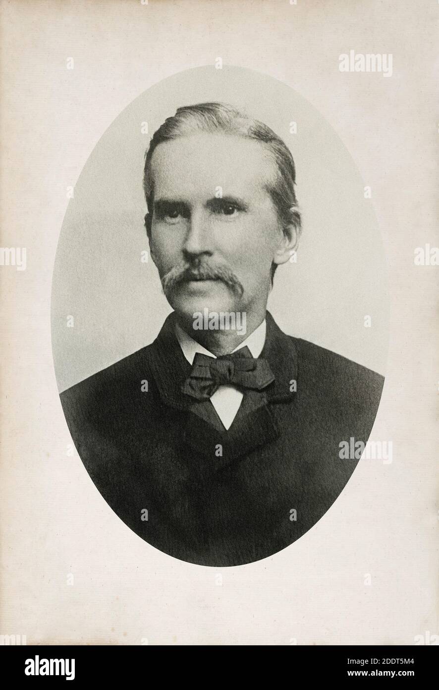 Retro photo of Paul Hamilton Hayne.  Paul Hamilton Hayne (1830 – 1886) was a nineteenth-century Southern American poet, critic, and editor. Stock Photo