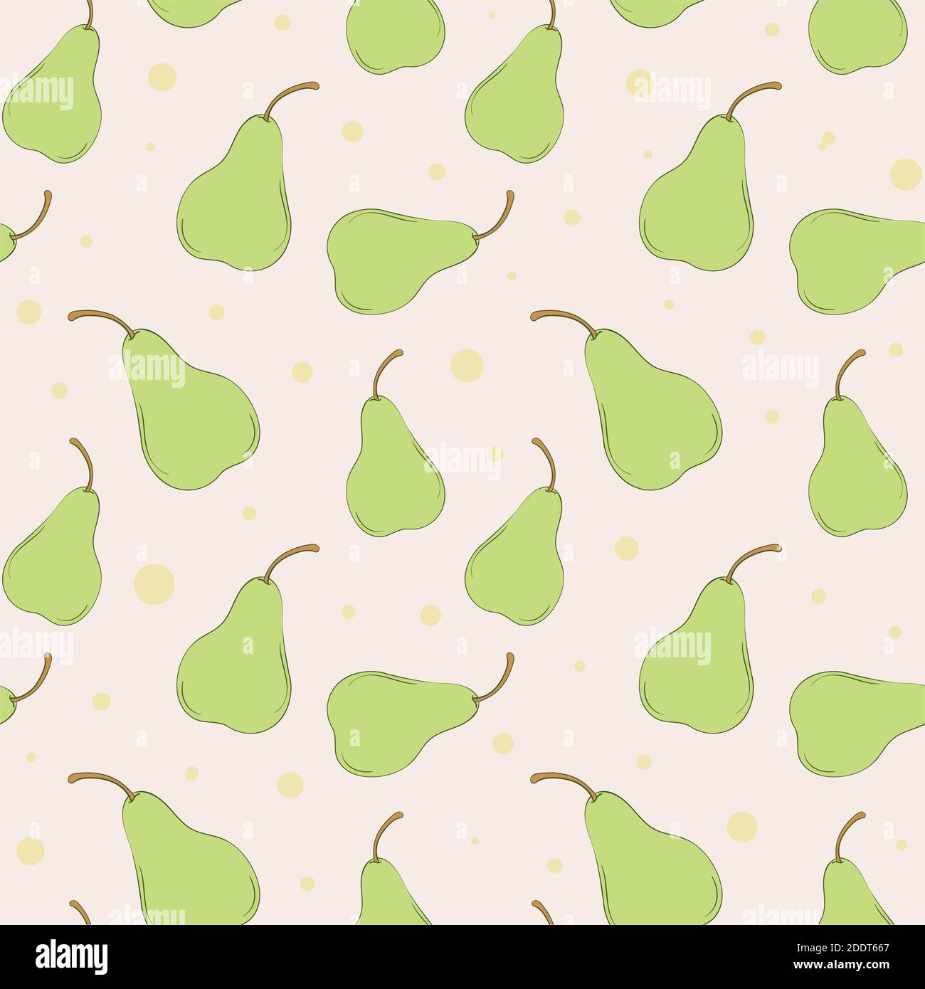 Vector green pear seamless pattern. Color background fruits for design ...