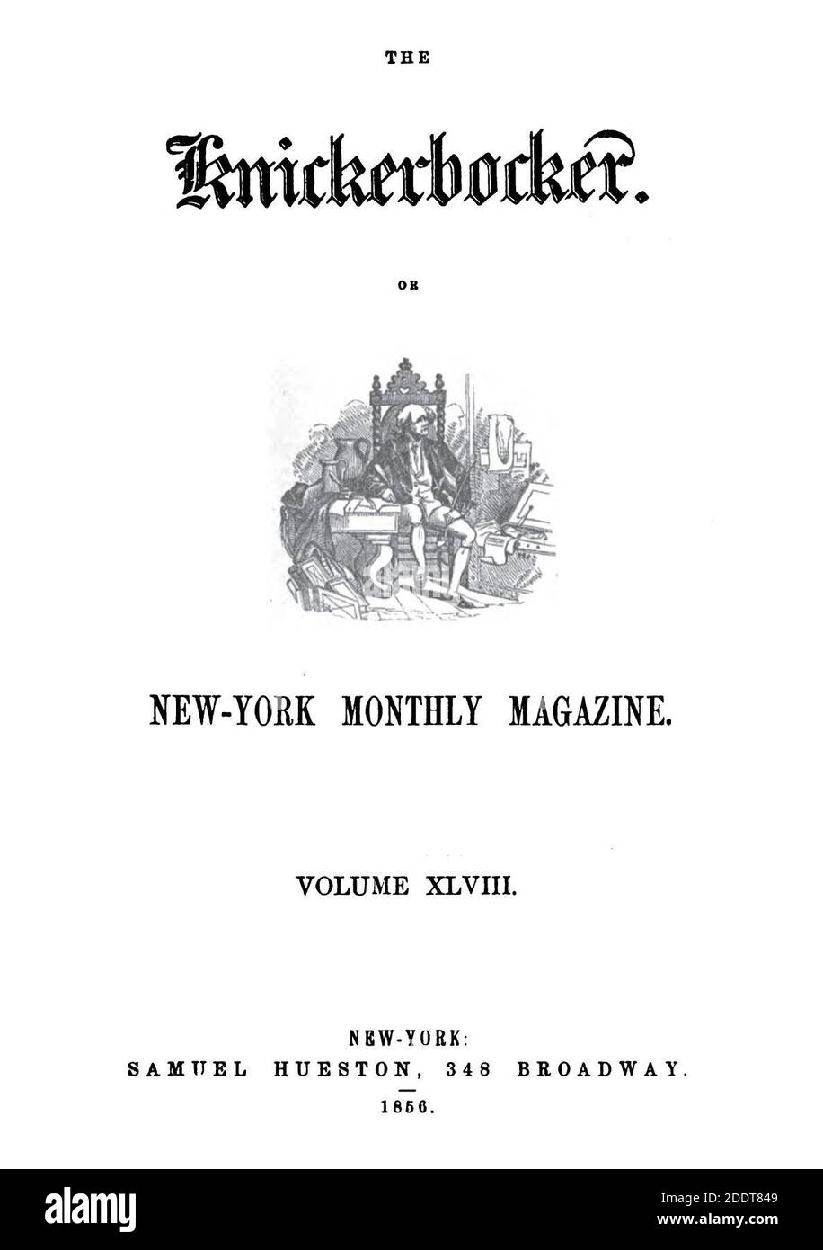 Knickerbocker Magazine Cover 1856. Stock Photo
