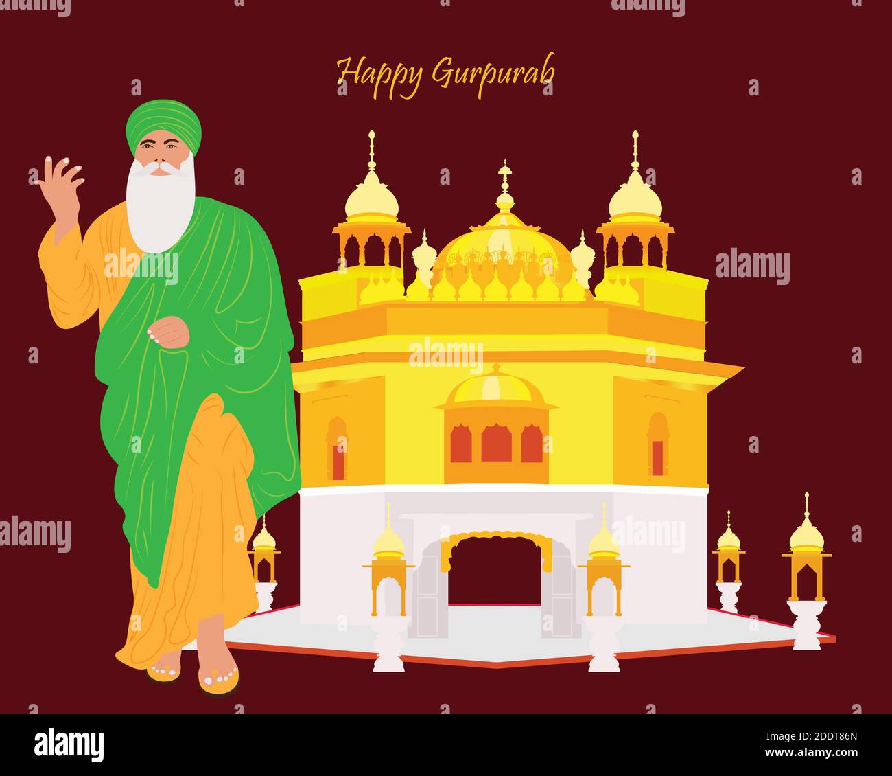 Vector Illustration for Guru Nanak Jayanti the birth anniversary of Guru Nanak dev ji. Abstract design. Stock Vector