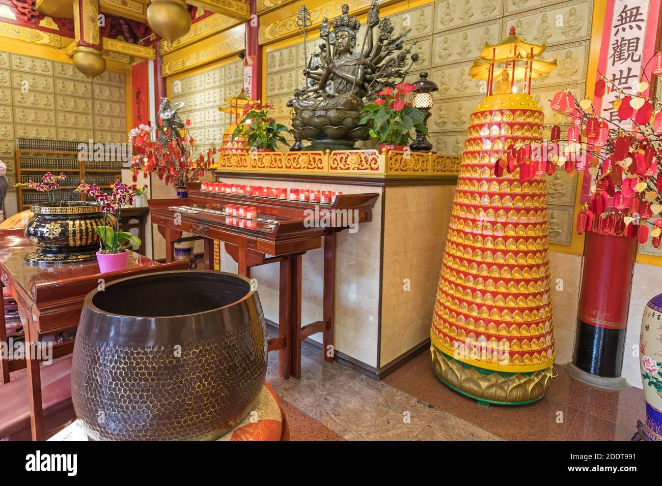 Amsterdam, Netherlands - May 18, 2018: Fo Guang Shan He Hua Buddhist Temple Interior in Amsterdam, Holland. Stock Photo