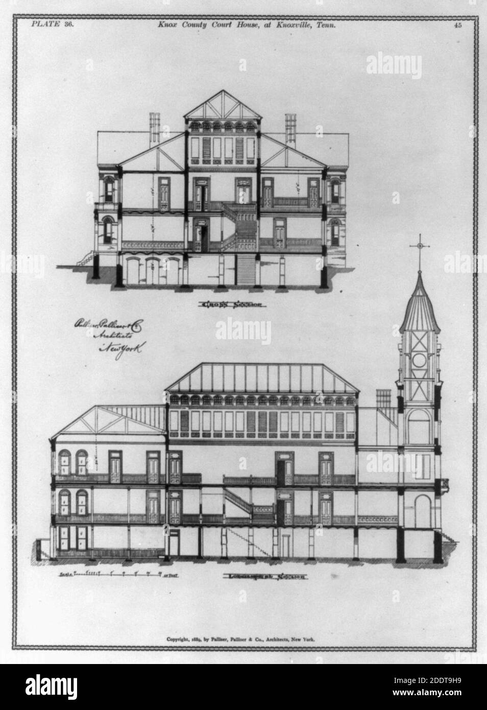 Knox County Court House, at Knoxville, Tenn. Cross section and