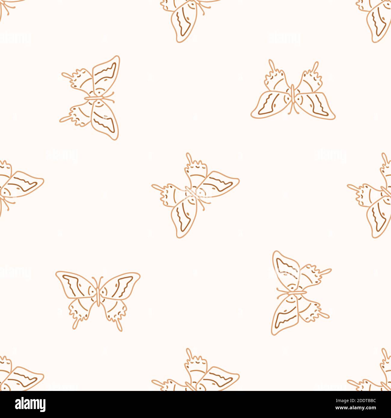 Seamless background butterfly gender neutral pattern. Whimsical minimal  earthy 2 tone color. kids nursery wallpaper or boho cartoon bug fashion all  Stock Vector Image & Art - Alamy