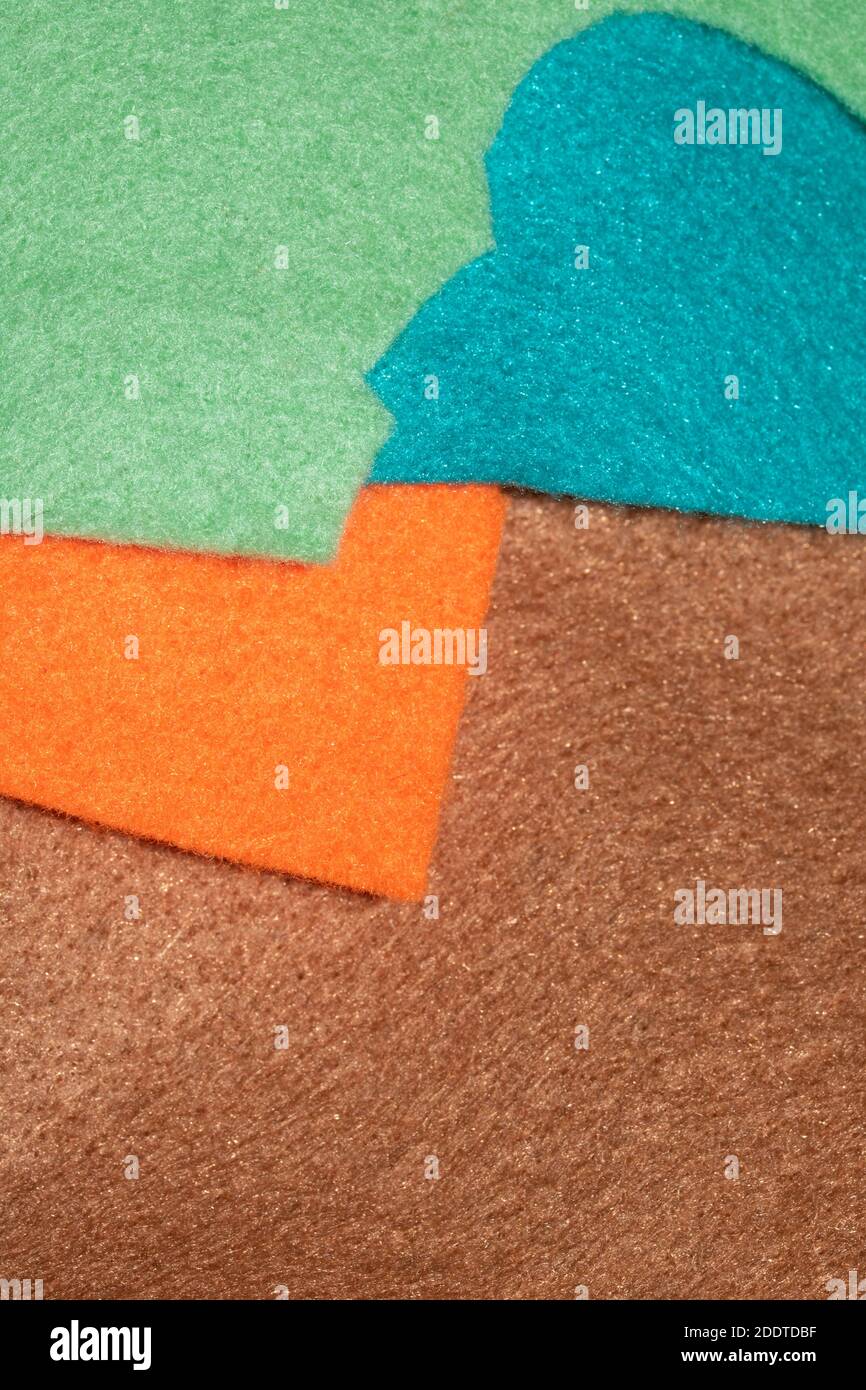 A Close Up of Coloured Felt Fabric Cloth Abstract Stock Photo