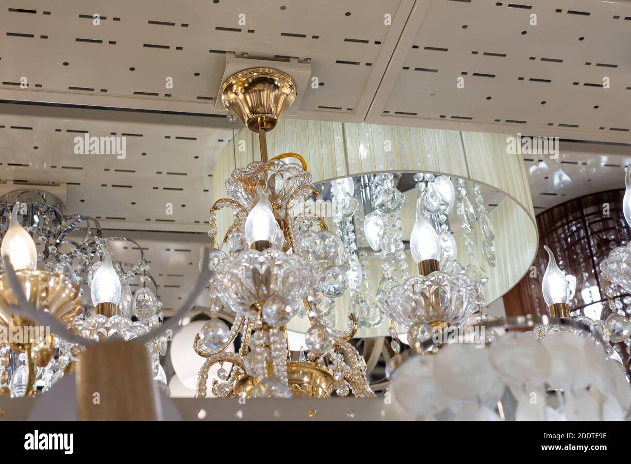 Suspended diamond glass chandelier hi-res stock photography and images ...