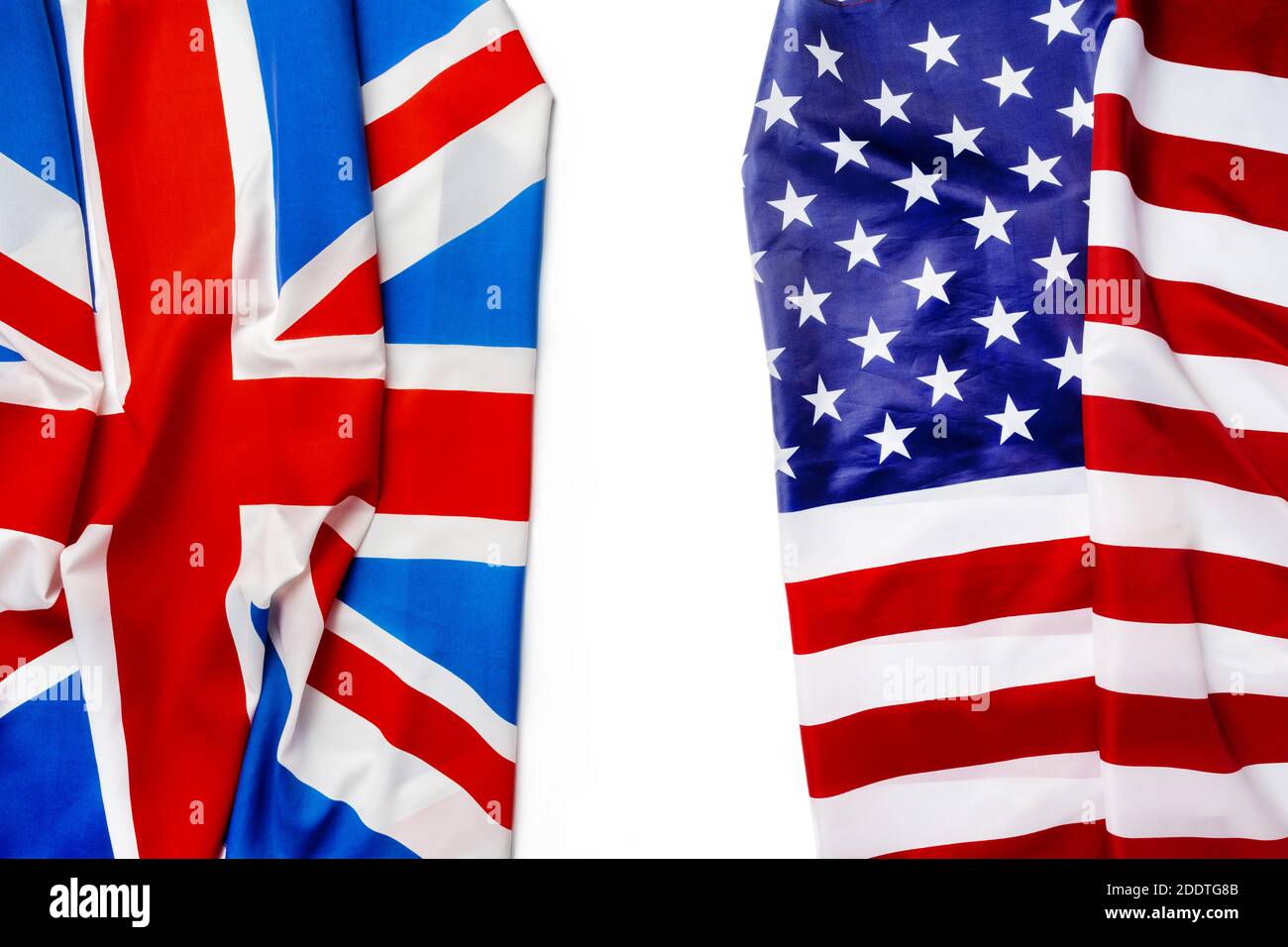 Flags of Great Britain and USA folded together Stock Photo - Alamy