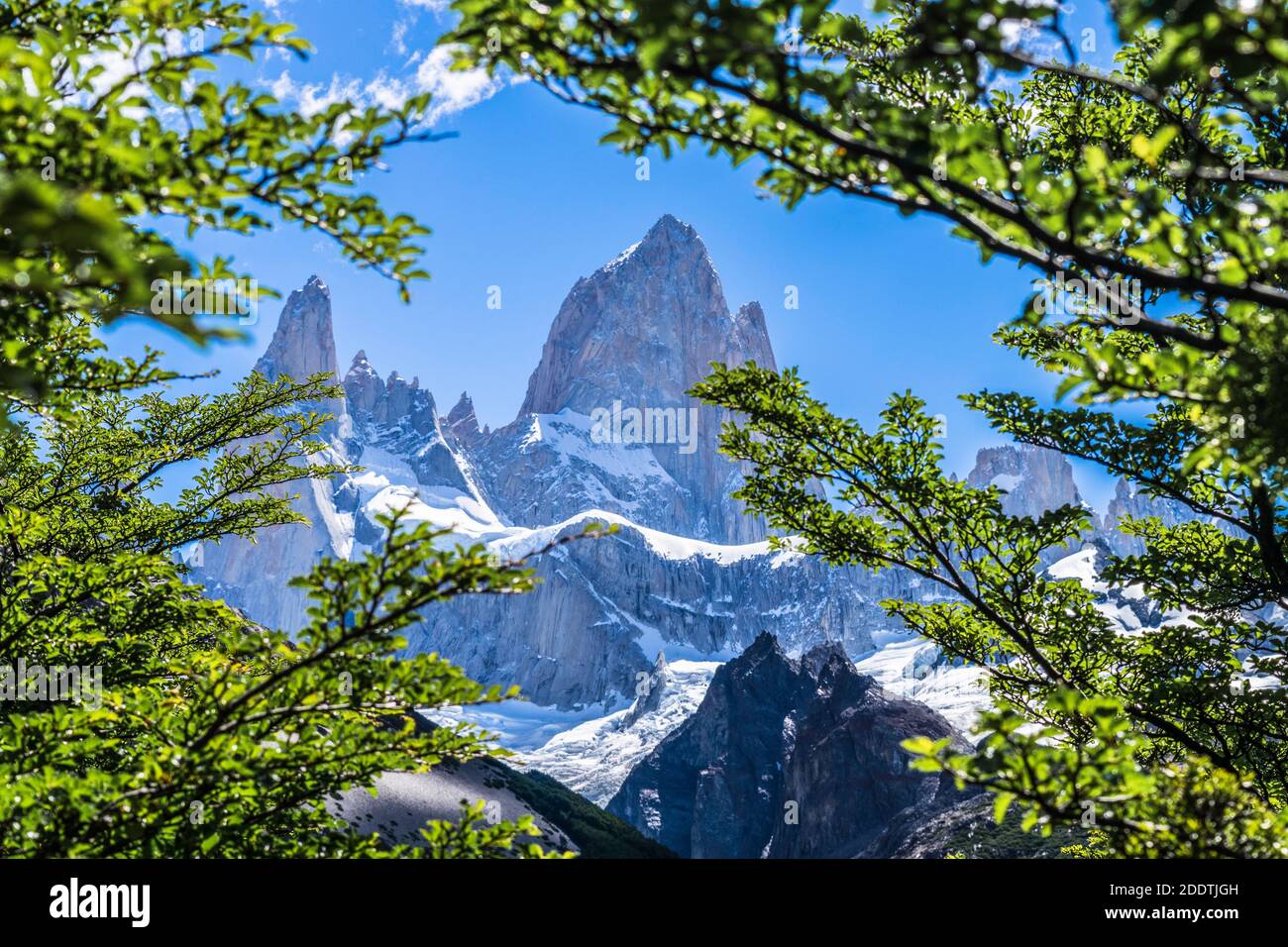 Trekking to Fitz Roy Moutain, Patagonia, El Chalten - Argentina Stock Photo