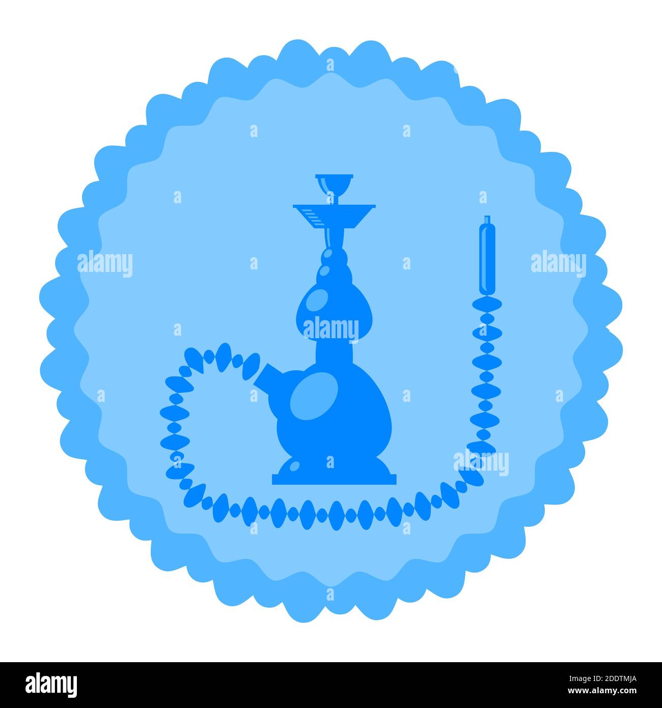 Arabic Hookah Silhouette Isolated on White Background Stock Vector