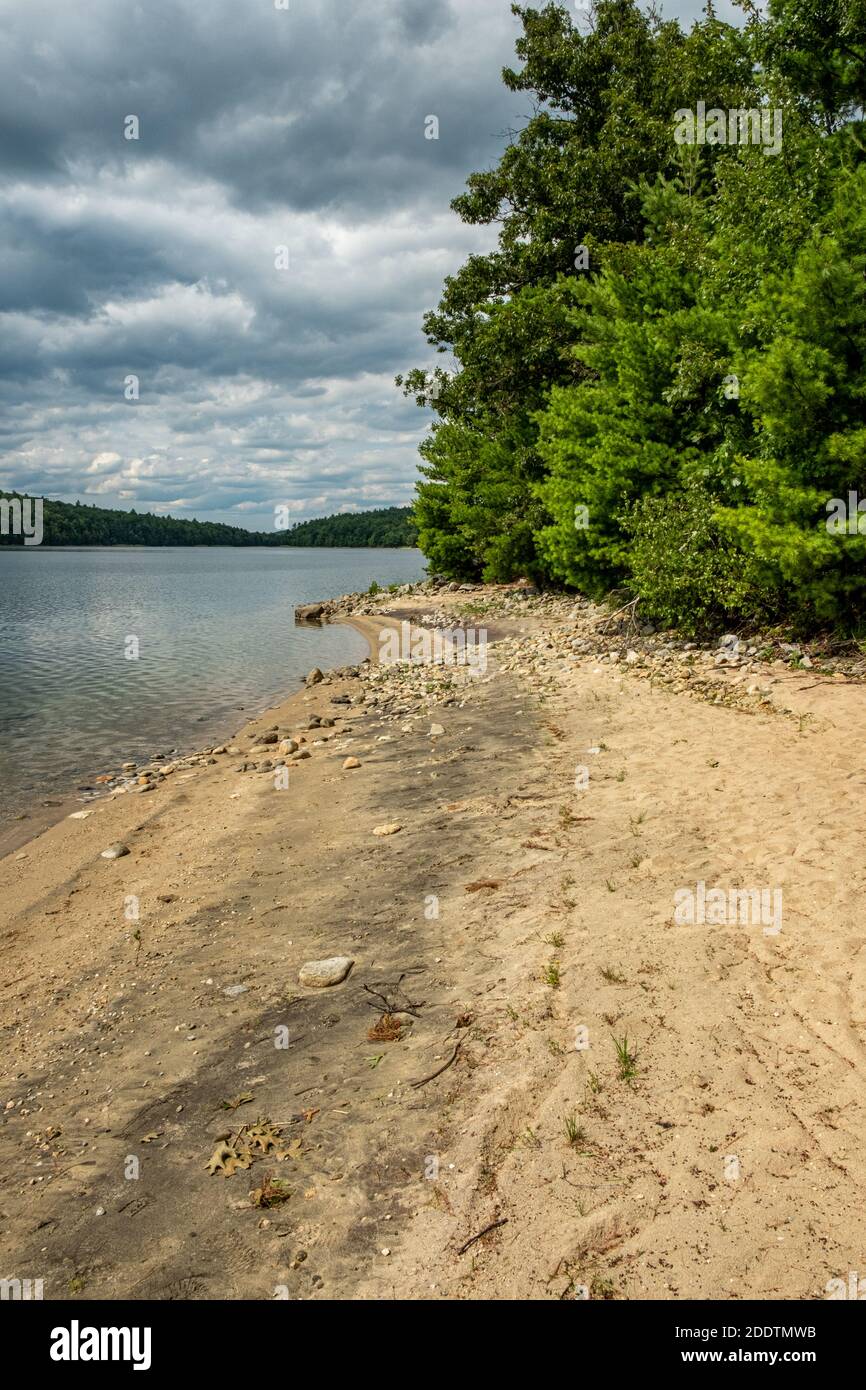 The Quabbin Reservoir, formerly four towns that were taken by the Commonwealth of Massachusetts to create a water supply for eastern Massachusetts Stock Photo