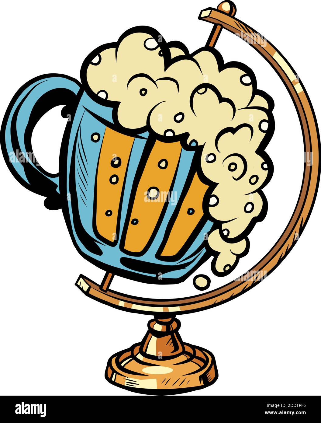 globe international mug of beer beer restaurant pub Stock Vector Image