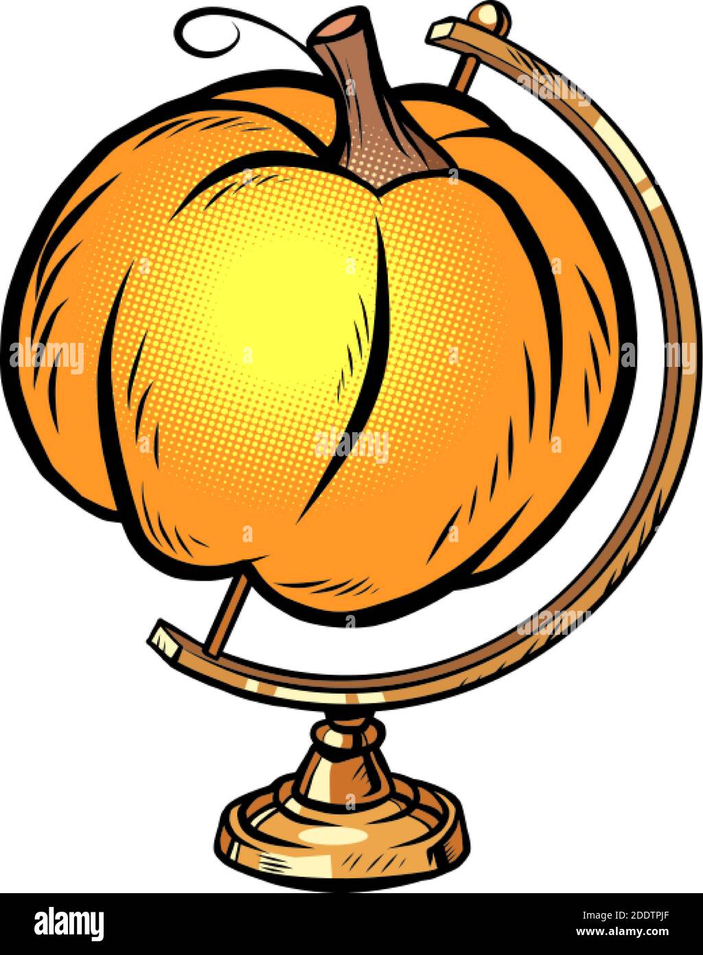 globe international pumpkin autumn harvest thanksgiving day Stock Vector