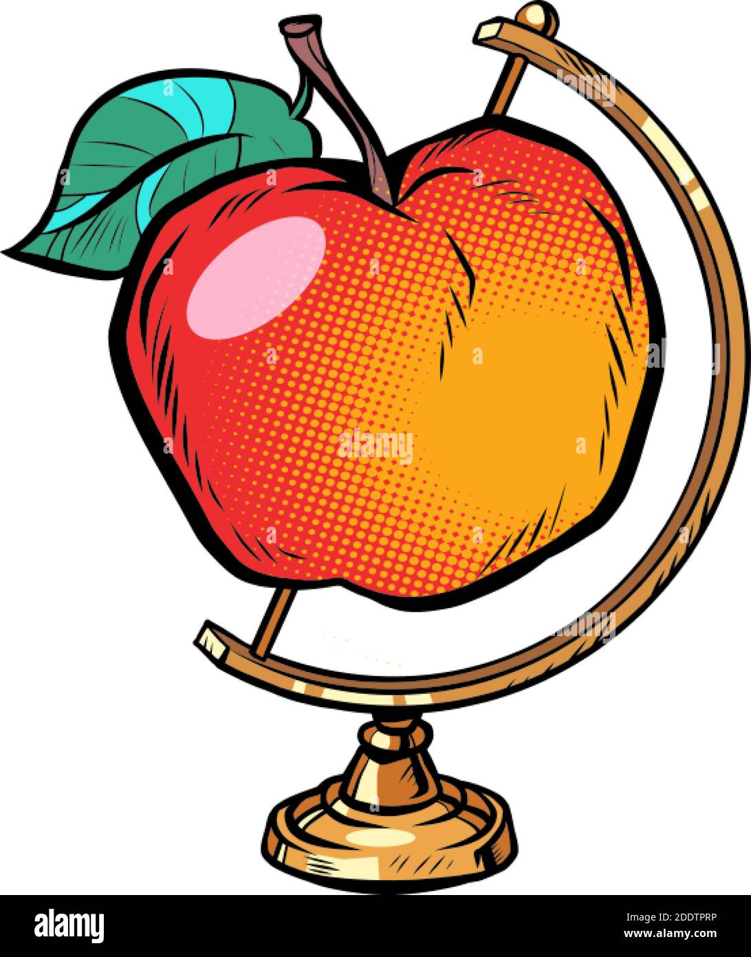 globe international ripe red apple Stock Vector