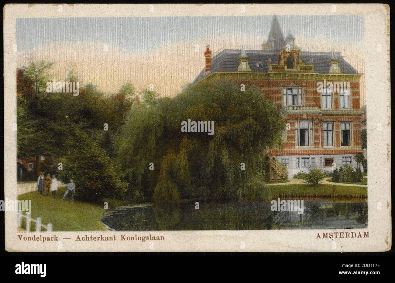 Koningslaan, achterzijde, gezien vanaf het Vondelpark. Uitgave D.H. Barends Jr. Amsterdam, Stock Photo