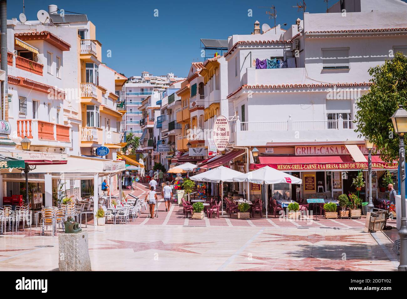 Square in La Carihuela, former fishing district. Torremolinos, Málaga, Costa de SOl, Andalucia, Spain, Europe Stock Photo