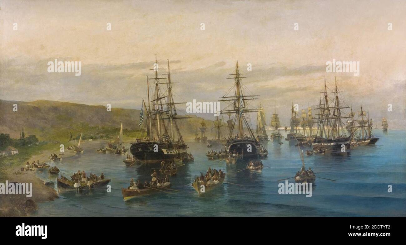 Konstantinos Volanakis Arrival of Karaiskakis in Phalero Stock Photo ...
