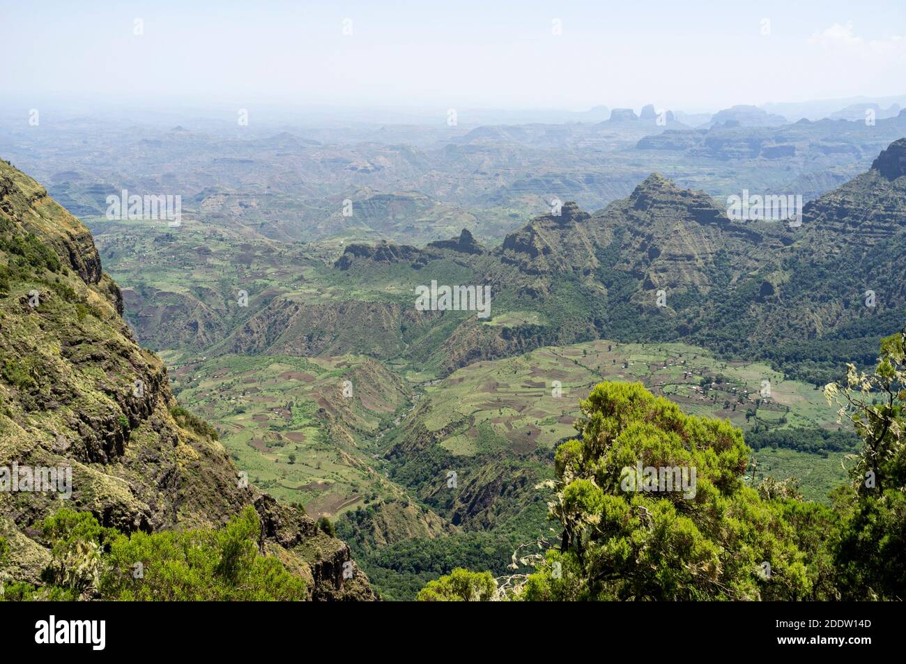 Semien or Simien mountains National Park in Amhara in the Ethiopian Highlands in Ethiopia Stock Photo