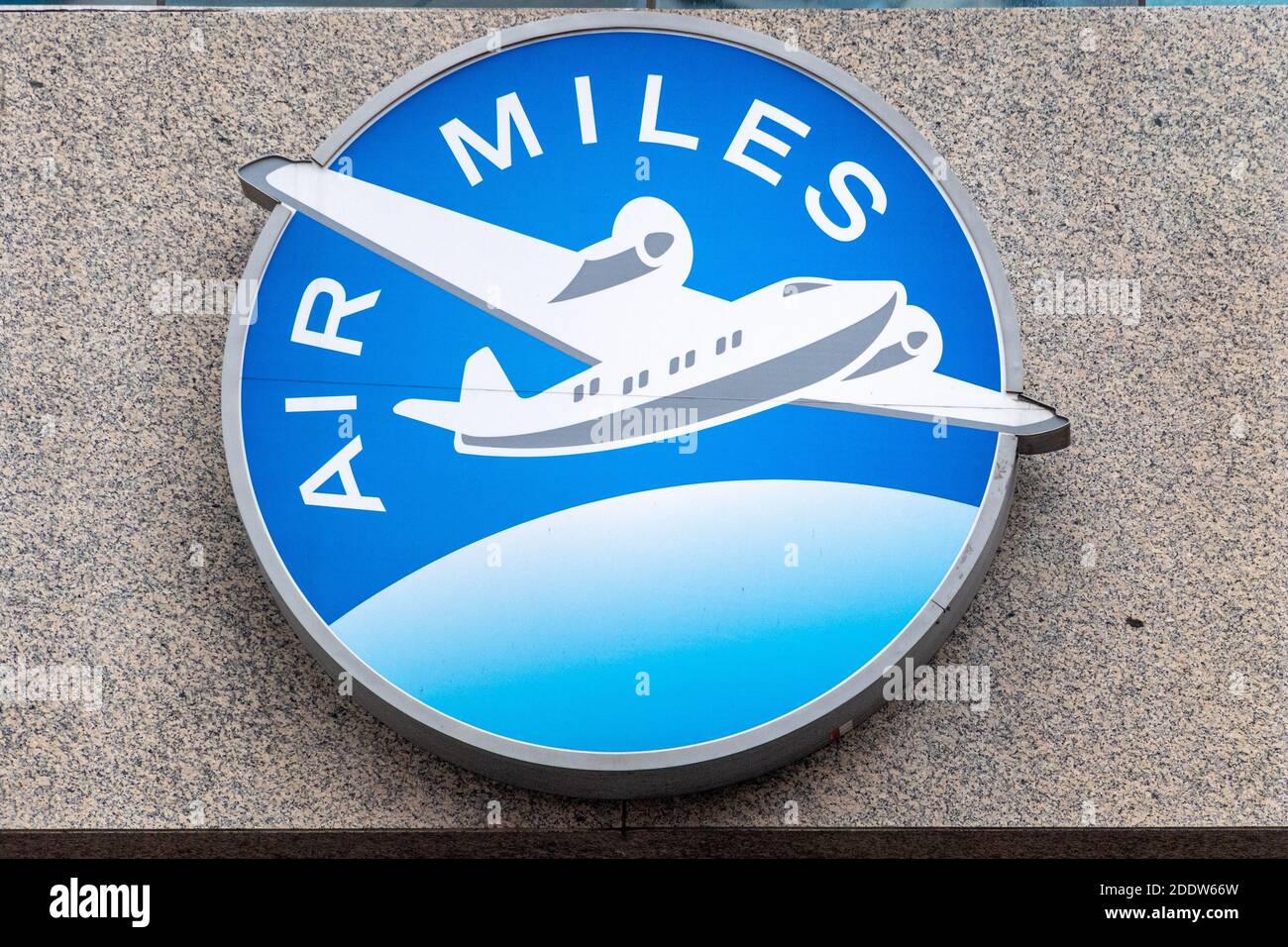 Air Miles sign in Toronto building, Canada Stock Photo