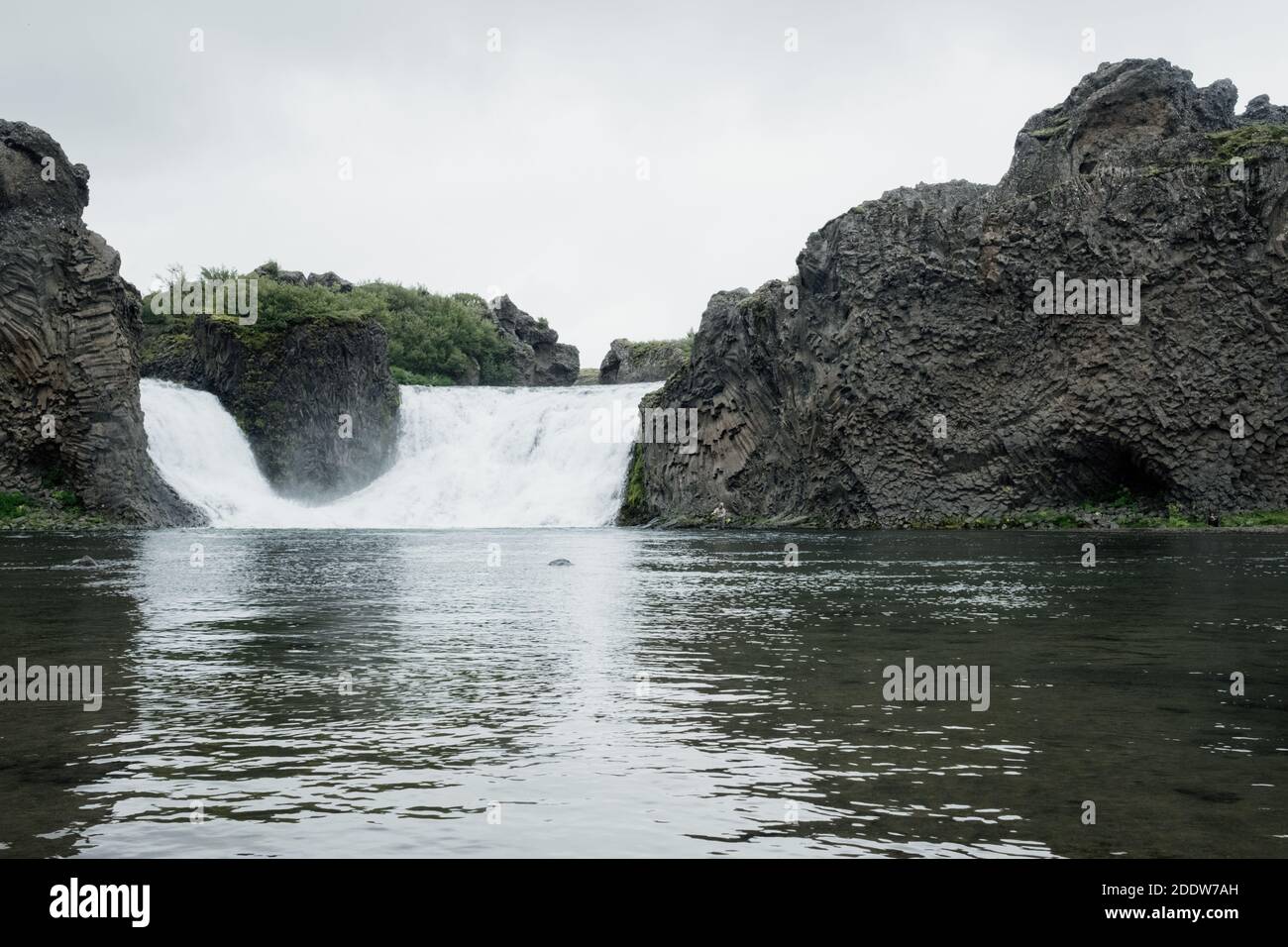 Hjalparfoss Waterfall in Iceland Stock Photo