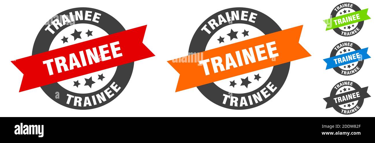 trainee stamp. trainee round ribbon sticker. label Stock Vector