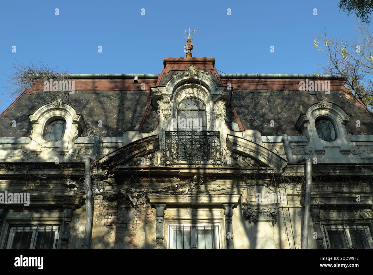 French style architecture in Bucharest, Romania Stock Photo