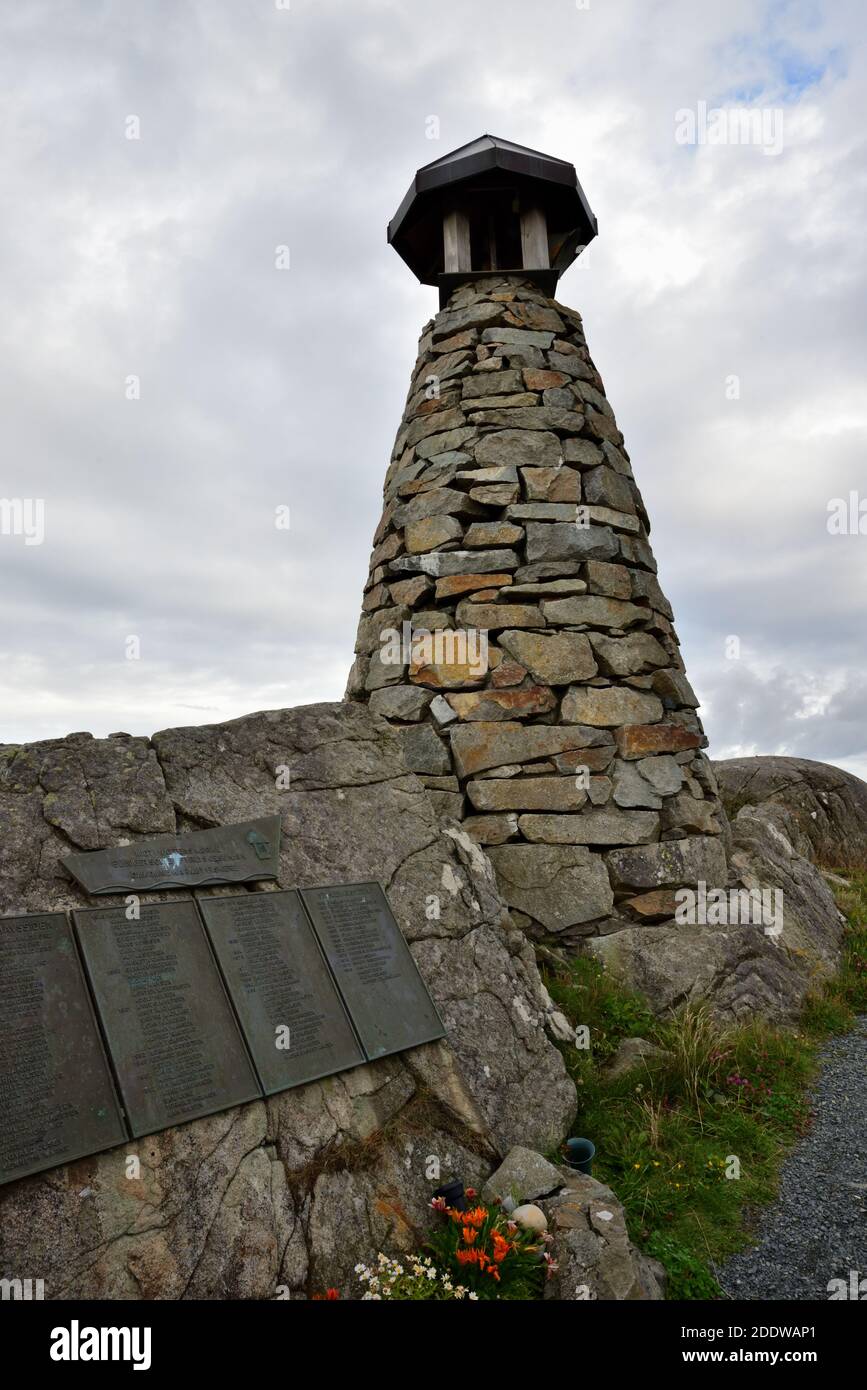 The Fishermen's Memorial at Ferkingstad, Karmoy, Norway, commemorating