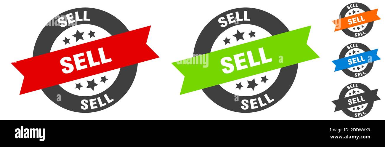 sell stamp. sell round ribbon sticker. label Stock Vector Image & Art ...