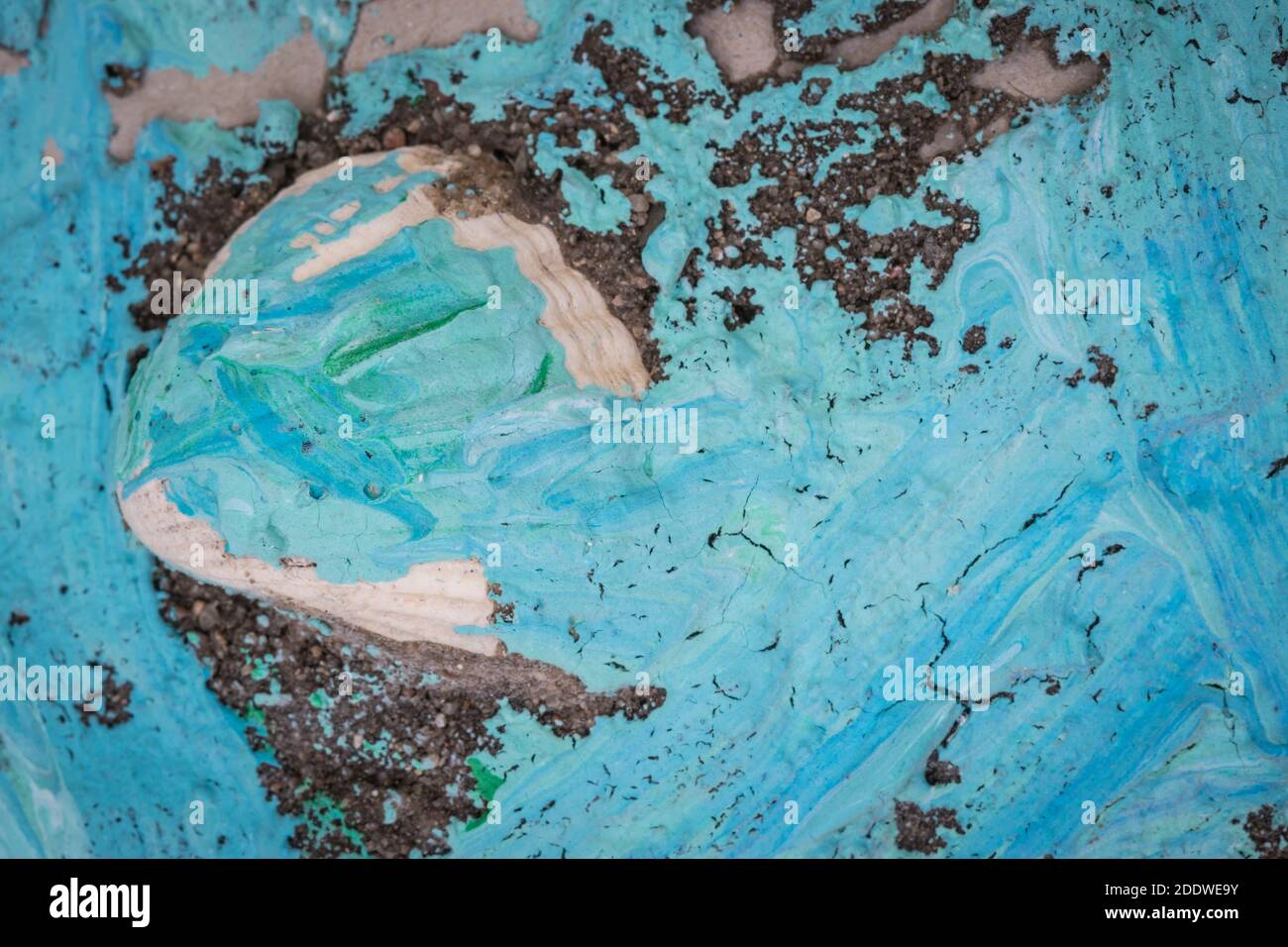 backround pattern from seashells and blue paint Stock Photo