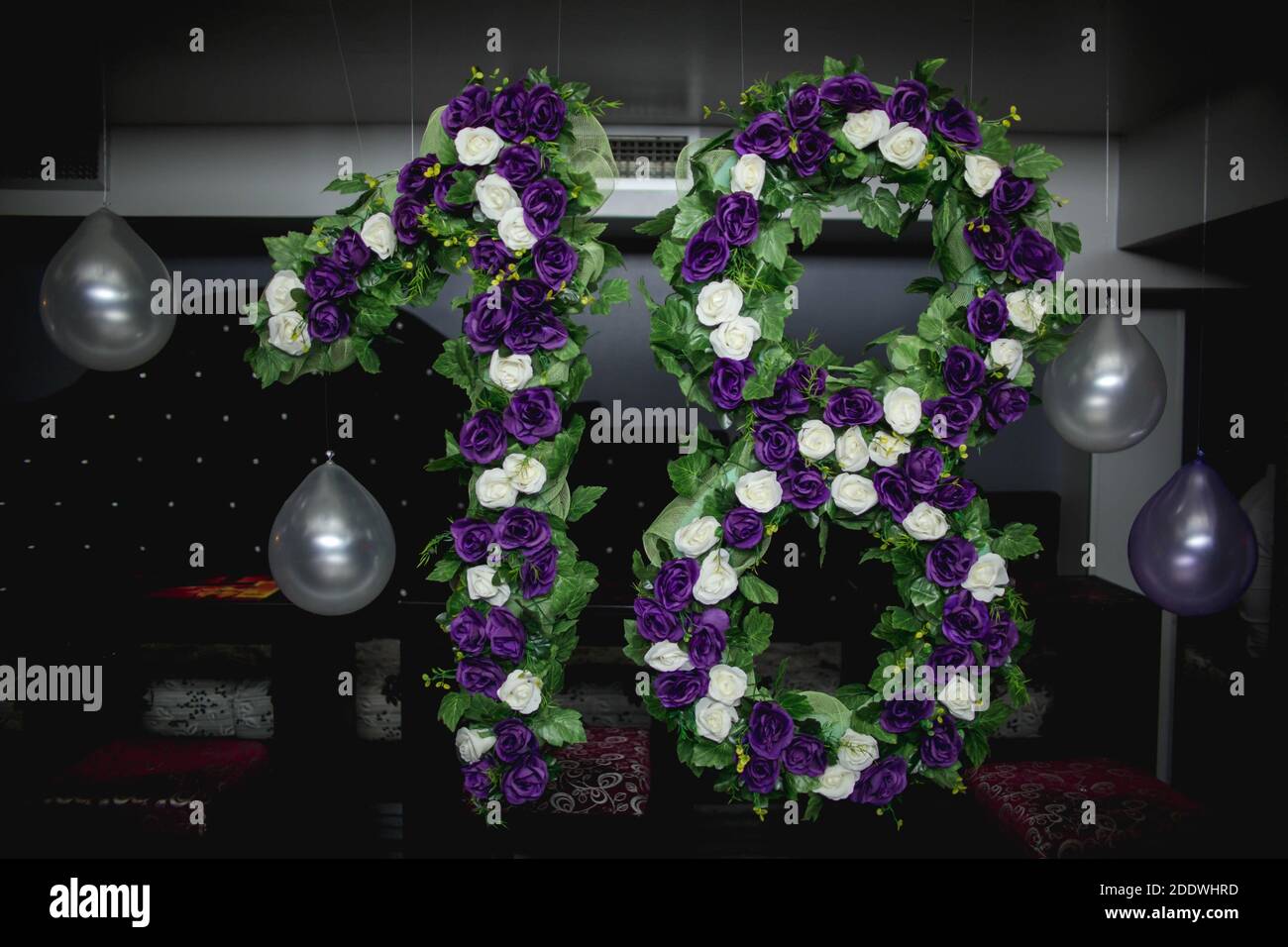 Layout Fpr 18 Roses The number 18 made with violet and white roses for birthday Stock Photo ...