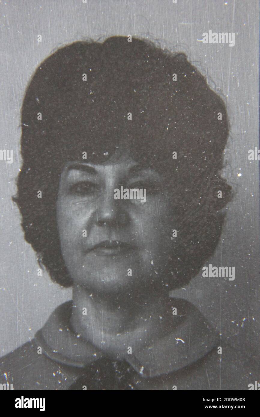 Fine 1970s vintage black and white photography of a head shot of a ...